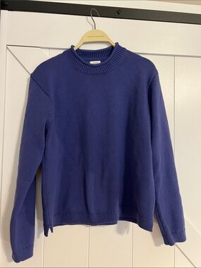 Deep Periwinkle Mock Neck Pullover Sweater Medium